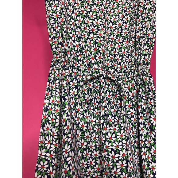 1970s DVF DIANE von FÜRSTENBERG Floral Print. Blue, Green, and Orange. Sleeveles - Picture 6 of 10